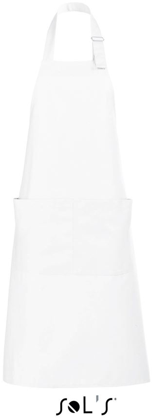 Sol's Gala - Long Apron With Pockets - biela